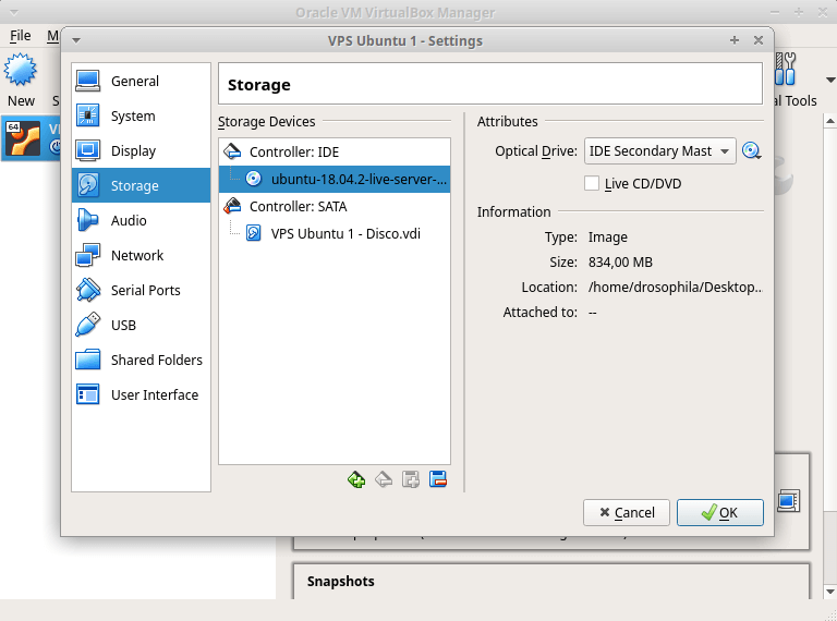 immagine ISO su virtual machine