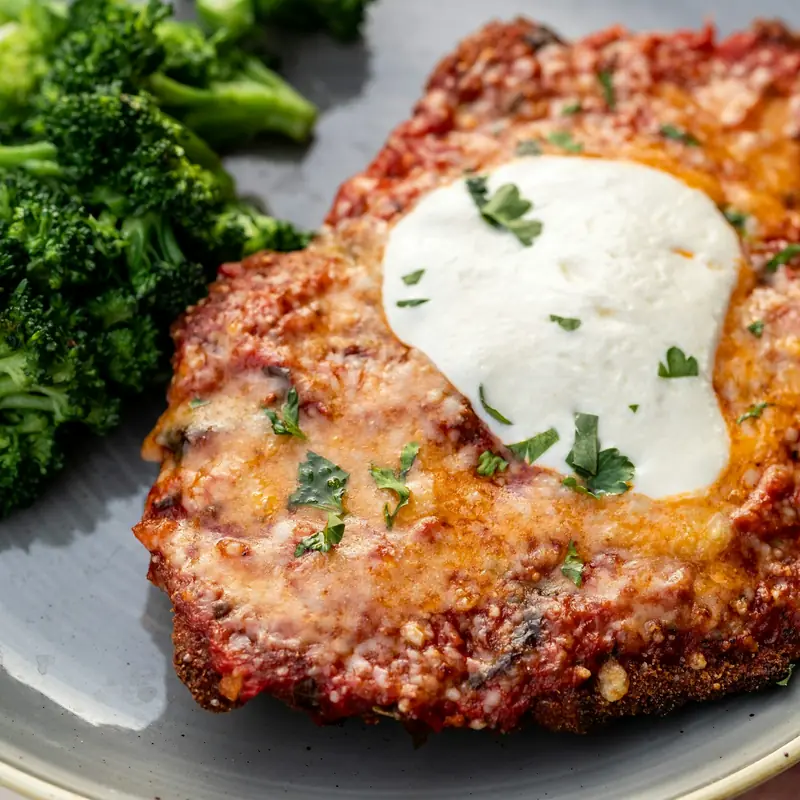 Cotoletta alla parmigiana con broccoli
