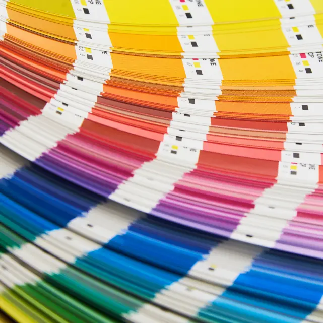 Mazzetta di colori per la stampa aperta a ventaglio